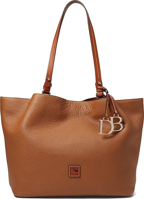 Dooney Bourke Ostrich Collection Leather Tote Bag - Caramel