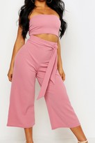 Thumbnail for your product : boohoo Tie Waist Culotte Co-Ord Set