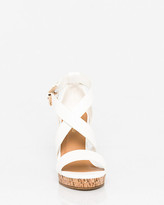 Thumbnail for your product : Le Château Faux Leather Criss-Cross Wedge Sandal