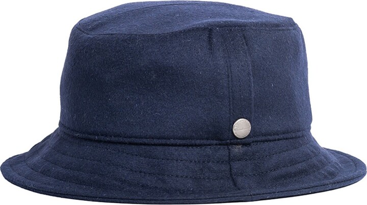 Doria 1905 Blue Cashmere And Wool Blend Bucket Hat