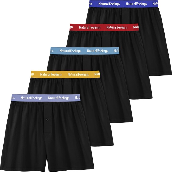 Natural Feelings Mens Boxers Shorts Mens Underwear Knit Boxers for Men