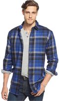 Thumbnail for your product : Club Room Big and Tall Plaid Twill Shirt-Jacket