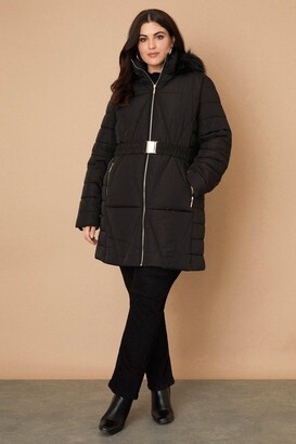 Wallis black padded coat Clearance