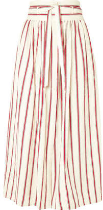 Vanessa Bruno Ieba Striped Cotton-gauze Midi Skirt - Red