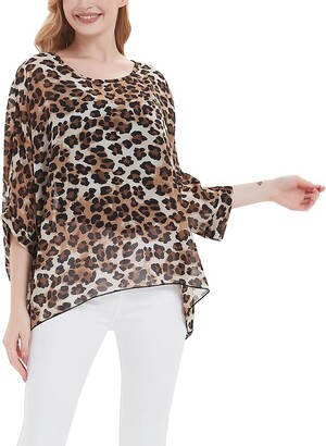 Max Hsuan Women Bohemian Floral Printed Blouse Batwing Sleeve Plus Sheer  Chiffon Oversize Loose Top Tunic Tops - ShopStyle