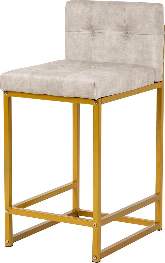 Gia 24 Inch Counter Height Square Backrest Bar Stools for Kitchen Island