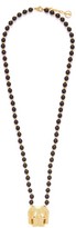 Thumbnail for your product : Anissa Kermiche Rubies Boobies Ruby, Agate & Gold-plated Necklace - Black