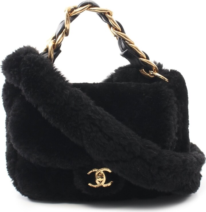 Chanel CC Chain Flap Bag Shearling with Tweed Small - ShopStyle