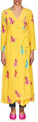 Leone WE ARE Women's Koi-Print Silk Maxi Wrap Dress