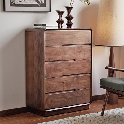 Cabinet l solid wood Black Walnut 5-Drawer Dresser