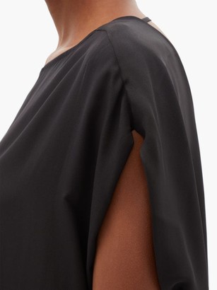 Thea - The Gaia Cowl-back Silk-georgette Maxi Dress - Black