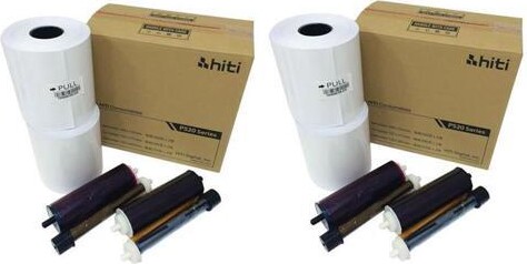 HiTi Digital, Inc. HiTi 4x6 Media for Photo Printer P520 & P520L - 2 Pack (4 Rolls & 4 Ribbons)