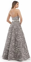 Thumbnail for your product : Morrell Maxie Strapless Sweetheart Rosette Print A-line Evening Gown