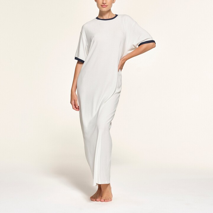 Soft Lounge Ringer T-Shirt Long Dress | Marble