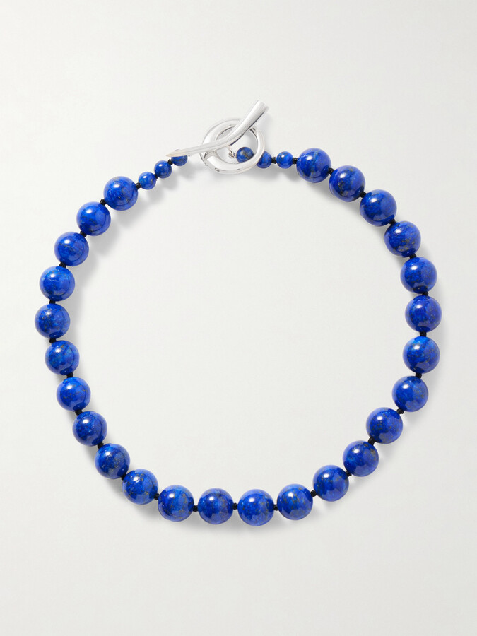 Sophie Buhai Everyday Boule Silver Cord And Lapis Lazuli Necklace - Blue