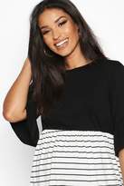 Thumbnail for your product : boohoo Maternity Contrast Stripe Smock Top