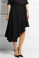 Thumbnail for your product : Lanvin Asymmetric frayed wool-blend tweed skirt