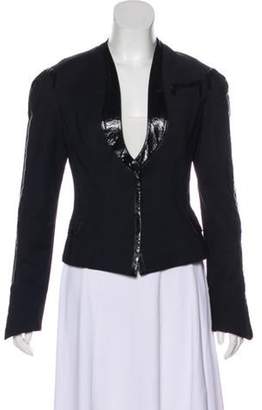 Dolce & Gabbana Faux Leather-Trimmed Evening Jacket Black Faux Leather-Trimmed Evening Jacket