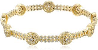 Freida Rothman Belargo Jewelry "Classics" Collection Nautical Button Stations Bangle Bracelet