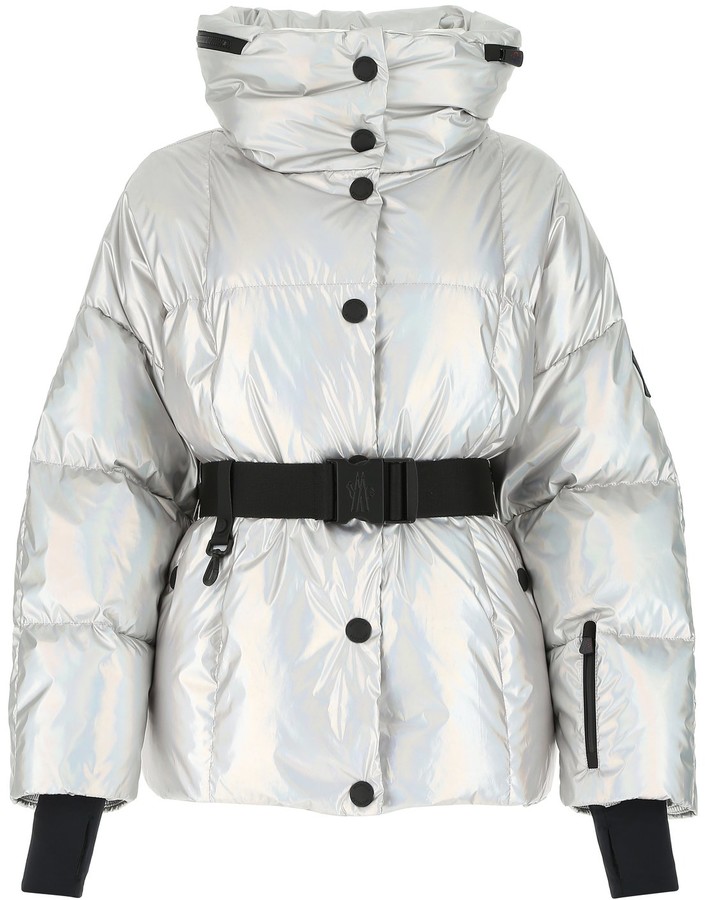 moncler belted quilted shell down jacket
