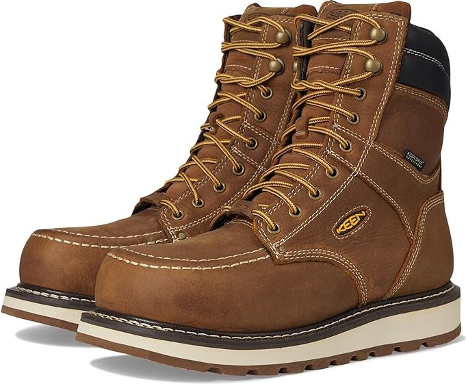 Keen Cincinnati 8 Waterproof (Comp Toe) Men's Shoes Belgian/Sandshell : 15 D - Medium Leather