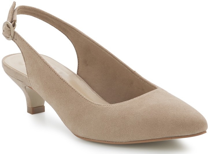 taupe slingback pumps
