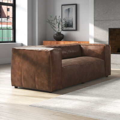 Trent Austin Design Haslingden 98" Genuine Leather Square Arm Chesterfield  Sofa - ShopStyle