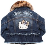 Thumbnail for your product : MonnaLisa Stretch Denim Jacket W/ Faux Fur Collar