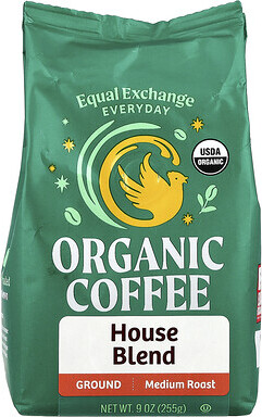 Equal Exchange, Organic Coffee, House Blend, Ground, Medium Roast , 9 oz (255 g)