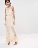 Thumbnail for your product : Vero Moda Sheer Lace Insert Maxi Dress with Ruffle Hem