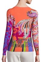 Thumbnail for your product : Etro Floral-Print Stretch-Silk Knit Top