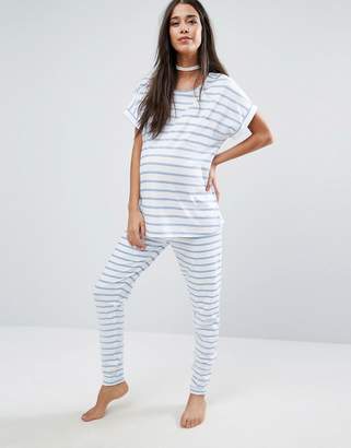 ASOS Maternity Stripe Tee and Legging Pajama Set