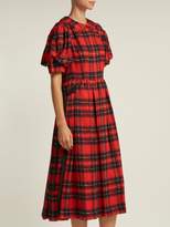 Thumbnail for your product : Simone Rocha Tartan Georgette Midi Dress - Womens - Red