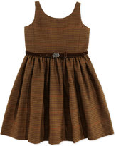Thumbnail for your product : Ralph Lauren Houndstooth Tweed Jumper Dress, Brown, Sizes 2T-3T