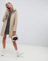 Thumbnail for your product : ASOS Design DESIGN zip through coat with hood