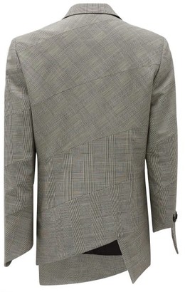 Comme des Garçons Comme des Garçons Glen-check Asymmetric Wool-blend Jacket - Grey