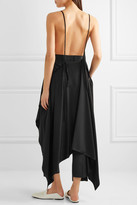 Thumbnail for your product : DKNY Open-back Draped Satin Camisole - Black