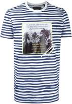Thumbnail for your product : Blood Brother palm tree print striped T-shirt