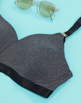 Thumbnail for your product : Project Me Hotmilk Nursing Escapist Wrap cotton wire free bra in grey