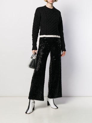 P.A.R.O.S.H. Sequin-Detail Cropped Trousers