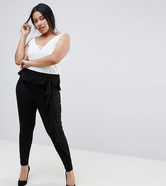 ASOS Curve CURVE Ruffle Pants in Ponte