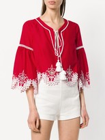 Thumbnail for your product : Ermanno Scervino Embroidered Hem Blouse