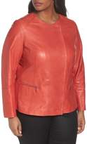 Thumbnail for your product : Lafayette 148 New York Caridee Glazed Lambskin Leather Jacket