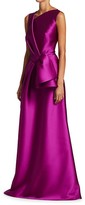Thumbnail for your product : Alberta Ferretti Mikado Silk Sleeveless Bow Ball Gown