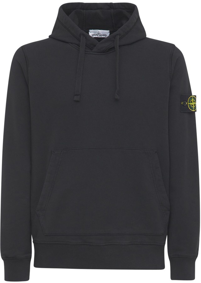 stone island hoodie black mens