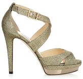 Thumbnail for your product : Jimmy Choo Kuki Light Bronze Lamé Glitter Platform Sandals