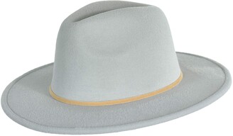 Elliott And Oliver Co. Winter Bohemian Vegan Wool Floppy Wide Brim Felt Panama Cap with Suede Belt Adjustable Trilby Fedora Hat - grey - One Size