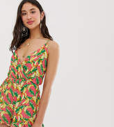 Thumbnail for your product : Parisian Tall cami strap playsuit in banana print