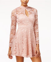 Thumbnail for your product : Material Girl Juniors' Lace Mock-Neck Skater Dress, Only at Macy's