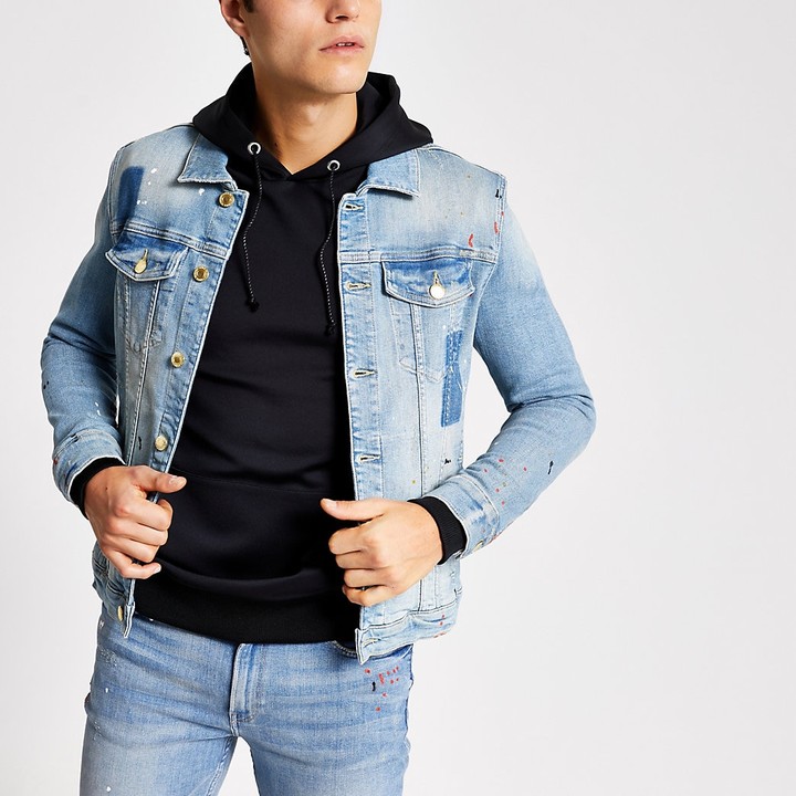 river island denim jacket mens